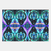 Schöner Tiger in Blau dargestellt Geschenkpapier Set (Vorderseite 2)