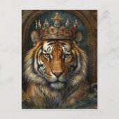 Schöner Tiger in einer Krone Postkarte (Vorderseite)