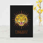 Schöner Tiger Karte (Gelbe Blume)