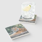 Schöner Tiger Stone Untersetzer (Seitenansicht)