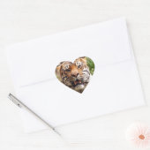 Schöner Tigerdruck Herz-Aufkleber (Umschlag)