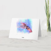 Schöner Tintenfisch Geburtstagskarte Karte (Rückseite)