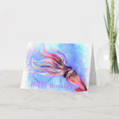 Schöner Tintenfisch Geburtstagskarte Karte (Vorderseite)