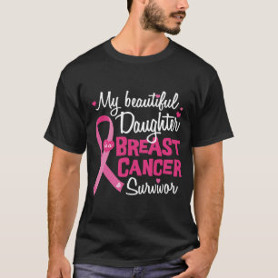 Schöner Tochter-Brustkrebs-Überlebend-Mama-Vater T-Shirt