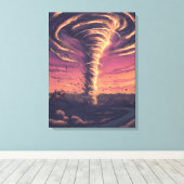 Schöner Tornado bei Sonnenuntergang Leinwanddruck (Insitu (Holzboden))