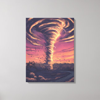Schöner Tornado bei Sonnenuntergang Leinwanddruck