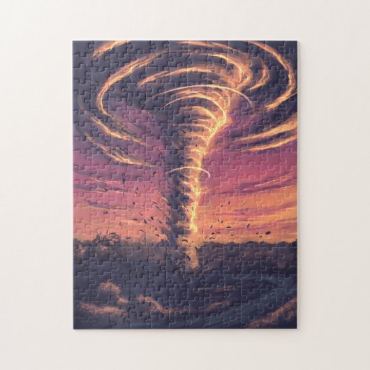 Schöner Tornado bei Sonnenuntergang Puzzle (Vertikal)
