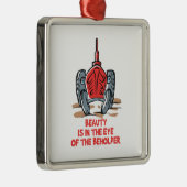 Schöner Traktor Silbernes Ornament (Rechts)