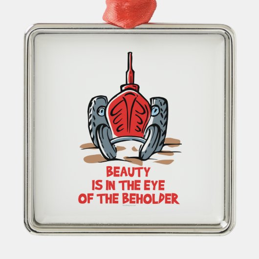 Schöner Traktor Silbernes Ornament (Vorne)