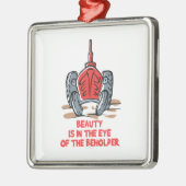 Schöner Traktor Silbernes Ornament (Links)