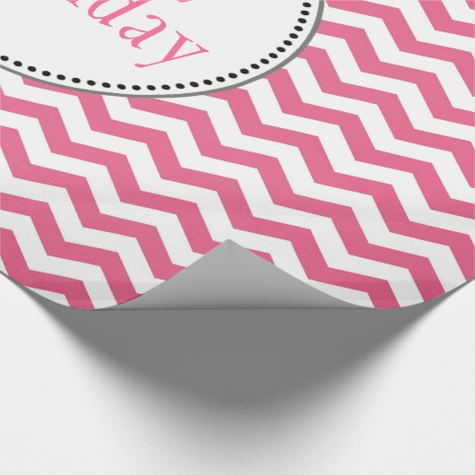 schöner, trendiger, klassisch rosa Zickzack Geburt Geschenkpapier (Ecke)