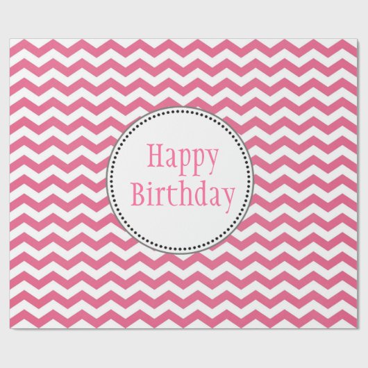 schöner, trendiger, klassisch rosa Zickzack Geburt Geschenkpapier (Flach)