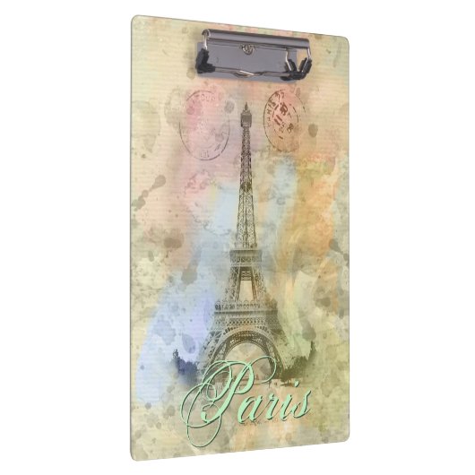 Schöner trendiger, Vintager Eiffelturm Frankreich Klemmbrett (Rechts)