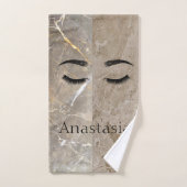 Schöner trendy Marmor, Augen Badhandtuch Set (Handtuch)