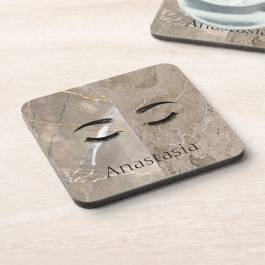 Schöner trendy Marmor, Augen Getränkeuntersetzer (Linke Seite)
