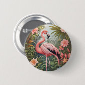 Schöner tropischer Flamingo Bird Button (Vorne & Hinten)