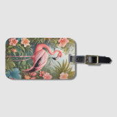 Schöner tropischer Flamingo Bird Gepäckanhänger (Vorderseite (Horizontal))
