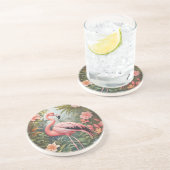 Schöner tropischer Flamingo Bird Getränkeuntersetzer (Seite)