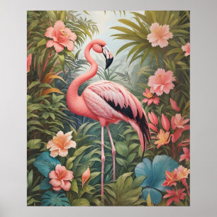 Schöner tropischer Flamingo Bird Poster