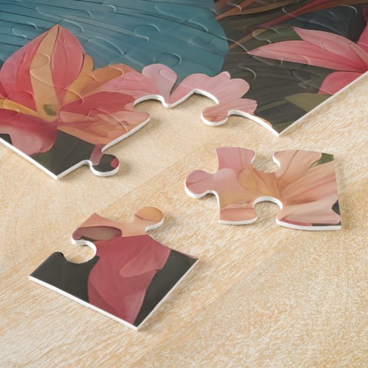 Schöner tropischer Flamingo Bird Puzzle (Seite)