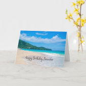 Schöner tropischer Ozean Landschaftlicher Strand G Karte (Gelbe Blume)