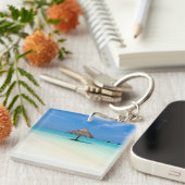 Schöner tropischer Strand auf den Malediven Schlüsselanhänger (Vorderseite rechts)