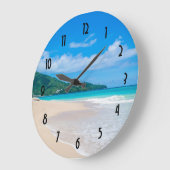Schöner tropischer Strand Landschaftlich Große Wanduhr (Winkel)