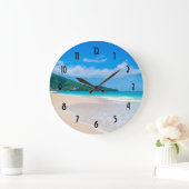 Schöner tropischer Strand Landschaftlich Große Wanduhr (Zuhause)