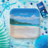 Schöner tropischer Strand Landschaftlich Pappteller (Party)