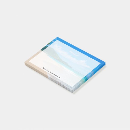 Schöner tropischer Strand Landschaftlich Post-it Klebezettel (angewinkelt)