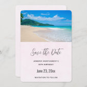 Schöner tropischer Strand Landschaftlich Save The Date (Vorne/Hinten)