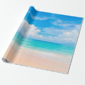 Schöner tropischer Strand mit blauem Himmel und we Geschenkpapier (Ungerollt)