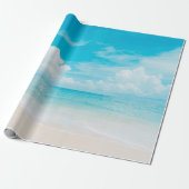 Schöner tropischer Strand mit blauem Himmel und we Geschenkpapier (Ungerollt)