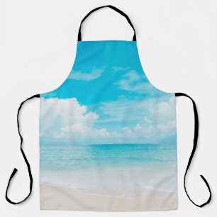 Schöner tropischer Strand mit blauem Himmel und we Schürze