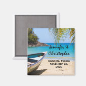 Schöner tropischer Strand mit einer Rowboat-Hochze Magnet (Vorderseite/Rückseite)