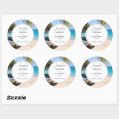 Schöner tropischer Strand mit Rowboat Candle Runder Aufkleber (Blatt)