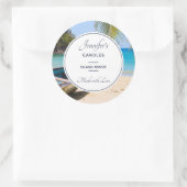 Schöner tropischer Strand mit Rowboat Candle Runder Aufkleber (Tasche)