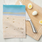 Schöner tropischer Strand mit Rowboat Geschirrtuch (Viertel Falte)