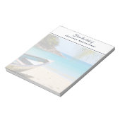 Schöner tropischer Strand mit Rowboat Notizblock (Rotiert)