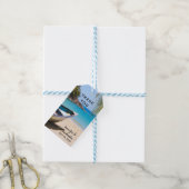 Schöner tropischer Strand mit Rowboat Vielen Dank Geschenkanhänger (Mit Garn)