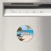 Schöner tropischer Strand mit Rowboat Vielen Dank Magnet (In Situ (Geschirrspüler))