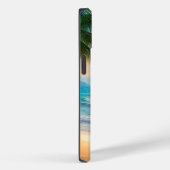 Schöner tropischer Strand, Palmen und Blume Case-Mate iPhone Hülle (Rückseite / Rechts)