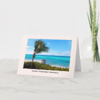 Schöner tropischer Strand Windige Palme zum Geburt