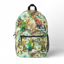 Schöner tropischer Vogel Buntes Laub Rucksack