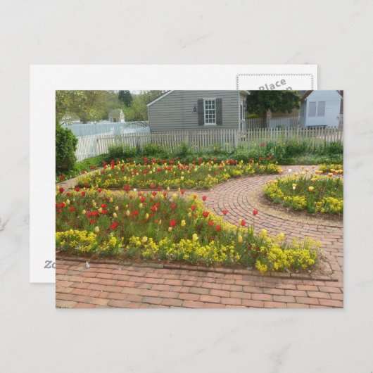 Schöner Tulpengarten Colonial Williamsburg Postkarte (Vorne/Hinten)