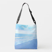 Schöner Türkis-personalisierte Strand-Tragetaschen Tragetaschen Mit Langen Trägern (Rückseite)