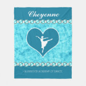 Schöner Türkis-Tänzer mit Monogramm Fleecedecke (Vorderseite)