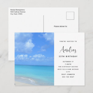 Schöner türkis-tropischer Strand Geburtstag Postkarte