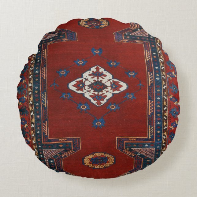 Schöner türkischer Teppichboden Rundes Kissen (Vorderseite)