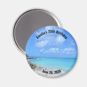 Schöner Türkiser Tropischer Strand Geburtstag Magnet (Vorderseite/Rückseite)